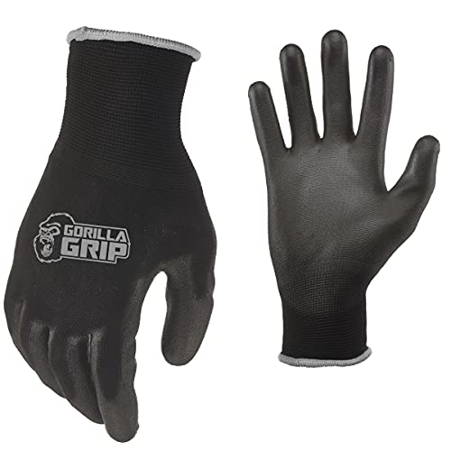 grease monkey Gorilla Grip Work Gloves, Never Slip Maximum Grip All-Purpose, Gloves for Men, Superior in Wet, Dry, Oily Conditions, Polymer Palm, Extra Large Size, 5 Pairs, Black/Blue | 25058-25 - Image 5