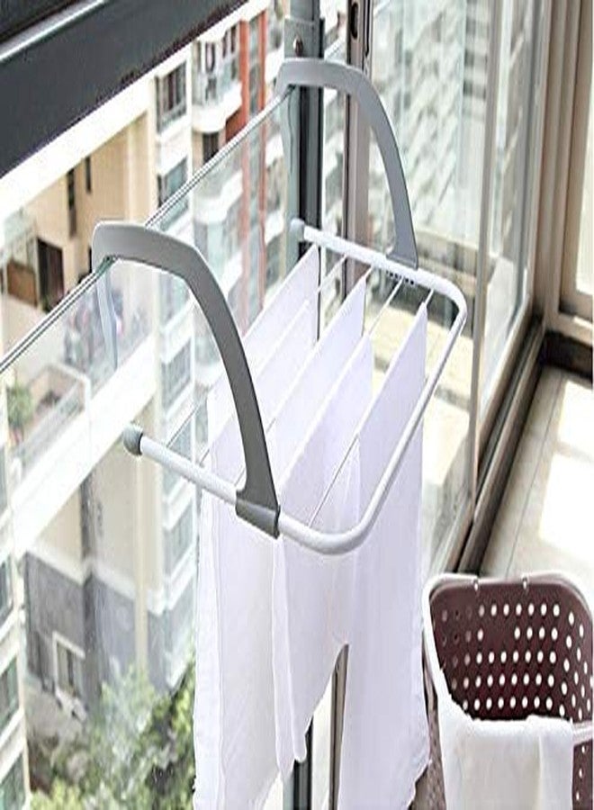 Orrda Indoor/Outdoor Easy Install Folding Clothes Towels Drying Rack Hanging On The Door Window for Clothing, Socks, Shoes and Plant Holder, Windowsill Guardrail Corridor Balcony - Image 1