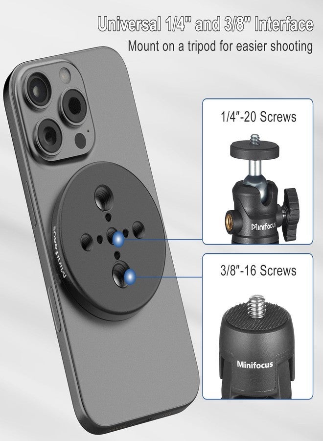 MINIFOCUS محول ثلاثي القوائم MINIFOCUS Magsafe، محول تثبيت الهاتف المغناطيسي مع ثقوب 1/4"، متوافق مع ملصق MagSafe لهواتف iPhone 17/16/15/14/13/12 Pro/Pro Max/Mini والمزيد من الهواتف - Image 4