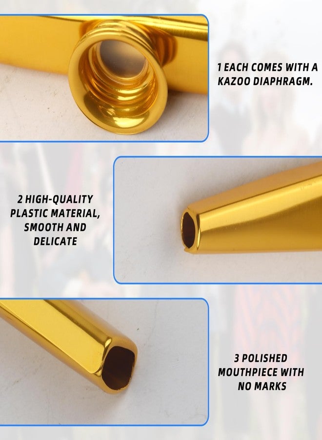 Pretwad 6 PCS Metal Kazoos with 8 PCS Spare Diaphragms - Premium Kazoos Musical Instruments for Adults & Kids, A Good Companion for Ukulele, Violin, Guitar,Piano Keyboard, Perfect for Parties, Music Lovers - Image 4