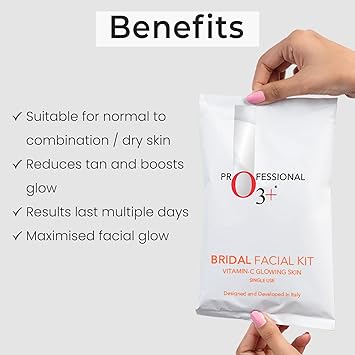 O3 Bridal Facial Kit Vitamin C for Glowing Skin and Radiant Complexion Suitable for All Skin Types 136g Single Use KIT172 - Image 3