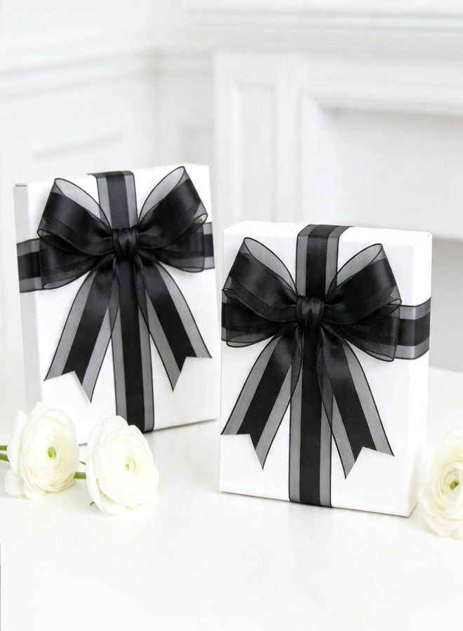 KINGLAKE Black Satin Ribbon - 1 Inch x 50 Yards Black Organza Ribbon for Gift Wrapping Chiffon Ribbon for Crafts Flower Bouquet Wedding Bridal Shower Birthday Graduation Halloween Decor - Image 4
