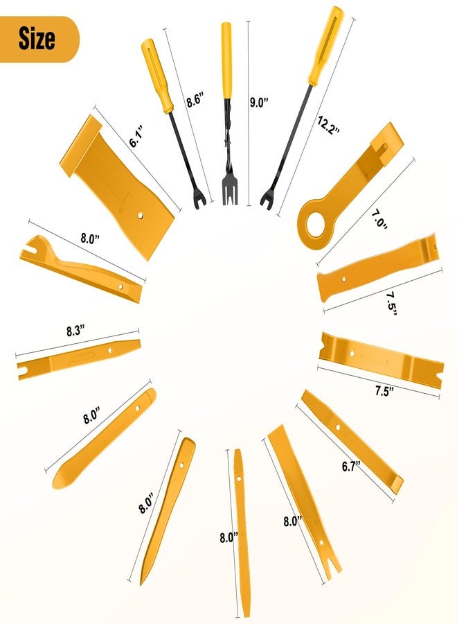 GOOACC 238Pcs Trim Removal Tool, Auto Push Pin Bumper Retainer Clip Set Fastener Terminal Remover Tool Adhesive Cable Clips Kit Car Panel Radio Removal Auto Clip Pliers, Yellow - Image 2