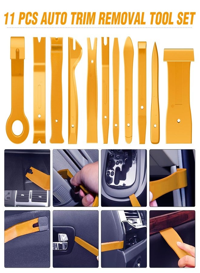 GOOACC 238Pcs Trim Removal Tool, Auto Push Pin Bumper Retainer Clip Set Fastener Terminal Remover Tool Adhesive Cable Clips Kit Car Panel Radio Removal Auto Clip Pliers, Yellow - Image 4