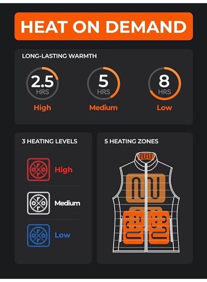 Women's Thermal Vest - Lightweight padded jacket with 5 heating zones and USB rechargeable battery for comfortable warmth for everyday and outdoor use - Image 2