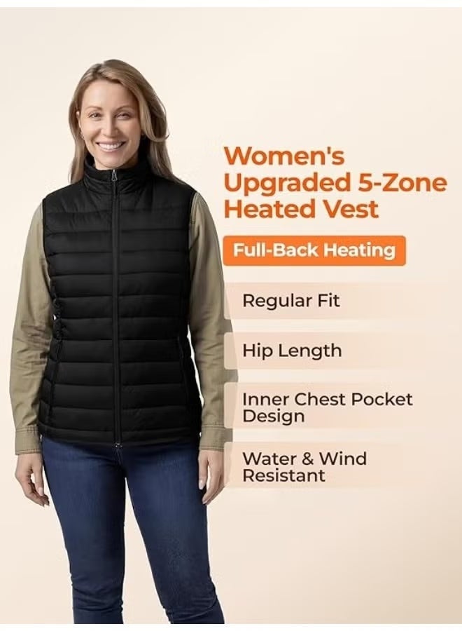 Women's Thermal Vest - Lightweight padded jacket with 5 heating zones and USB rechargeable battery for comfortable warmth for everyday and outdoor use - Image 3