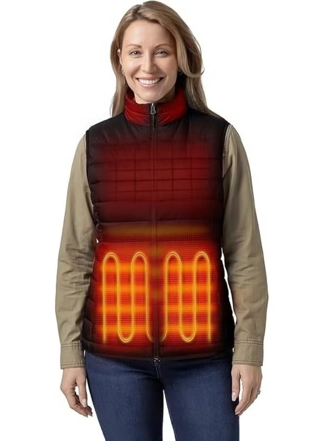 Women's Thermal Vest - Lightweight padded jacket with 5 heating zones and USB rechargeable battery for comfortable warmth for everyday and outdoor use - Image 1