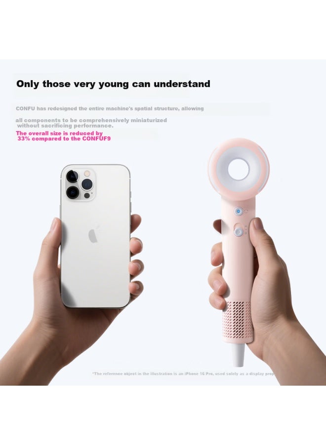 Confu High-speed Hair Dryer 800w Low Power Negative Ion Hair Care Fast Drying Dormitory Home Use Birthday Gift Leafless Hair Dryer F9air Youth Edition Pink - Image 2