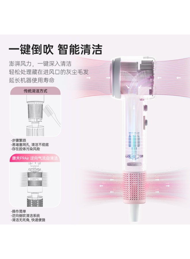 Confu High-speed Hair Dryer 800w Low Power Negative Ion Hair Care Fast Drying Dormitory Home Use Birthday Gift Leafless Hair Dryer F9air Youth Edition Pink - Image 3