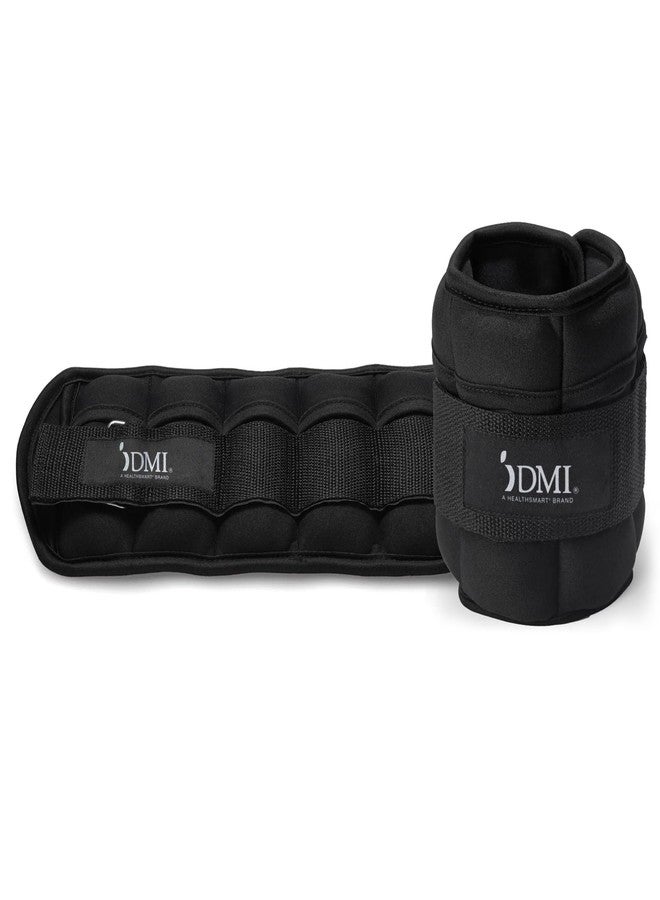 DMI Adjustable Wrist or Ankle Weights, 5 Removable Sand Pockets for Weight Adjustment, for Men & Women, Walking Weights, Adjustable Length, Max Weight of 10lbs, 2 X 5lbs - Image 1