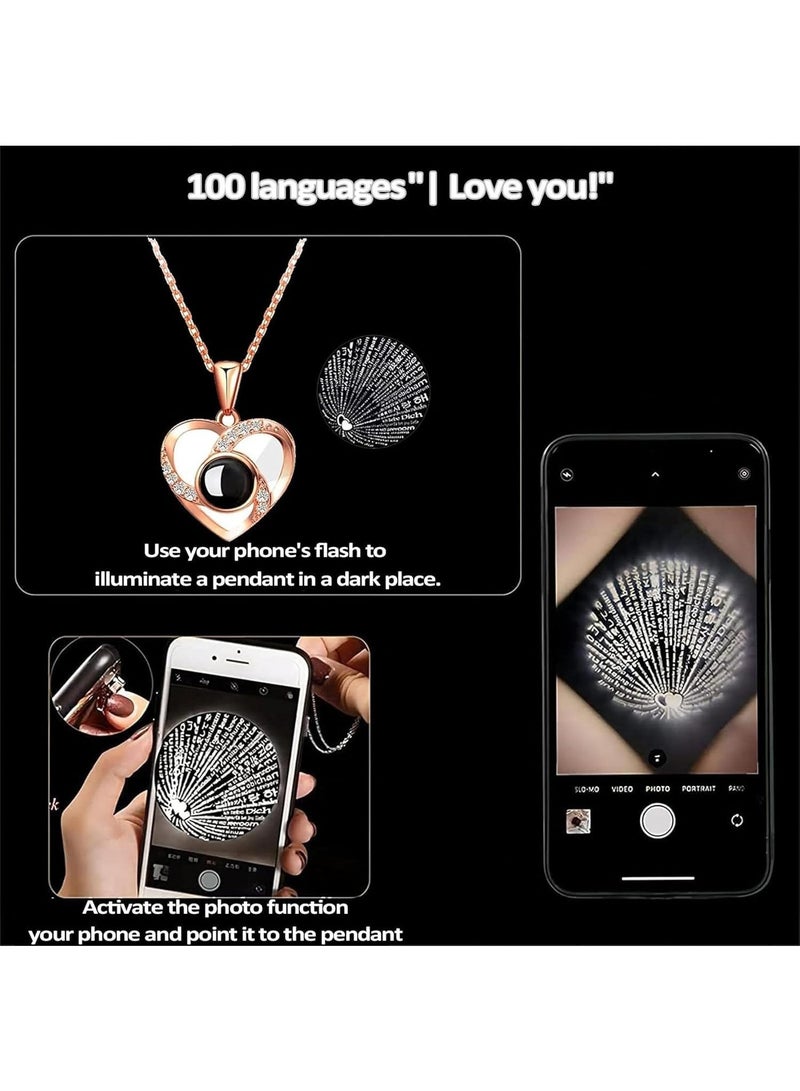 MAOGEDA Preserved Flowers with Necklace Gift Box - Forever Red Rose with I Love You Necklace for Mom/Daughter/Girlfriend/Wife on Anniversary/Wedding/Birthday/Birthday (Red) - Image 3