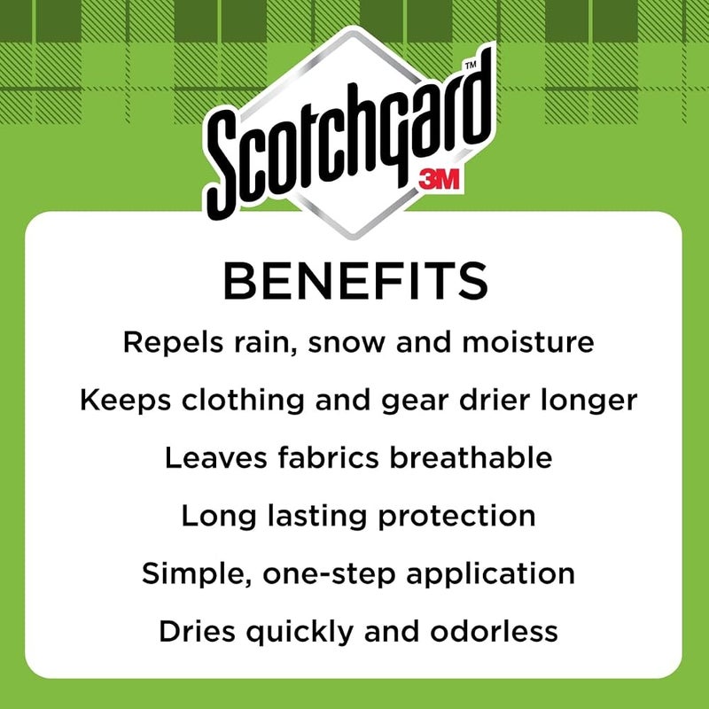 Scotchgard Heavy Duty Outdoor Water Shield 13 أونصة (368 مل)، علبة واحدة/حزمة يرفض المطر والثلج والرطوبة يقاوم التلوث يمنع البقع حماية دائمة الأمد يجف بسرعة ولا يترك رائحة - Image 2
