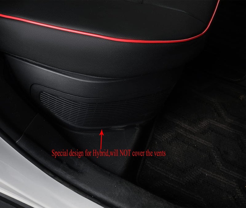 EKR Rav4 Seat Covers for Toyota RAV4 Hybrid 2019-2025(Not for Hybrid/PHEV XSE,SE)Leather Car Truck Seat Cover Full Set for Suv,Waterproof Automotive Seat Protector,Faux Leather(Black with Red Piping) - Image 4