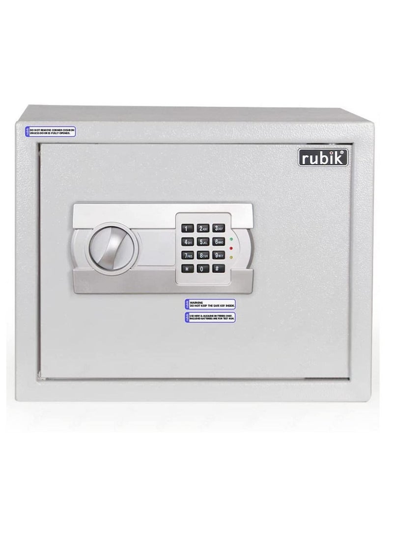 Rubik Large Safe Box with Digital Keypad Combination Lock and Emergency Keys for Business Office Home A4 Documents Passports Cash Money Jewellery Valuables Size 30x38x30cm - RB30-WHT  - Image 2