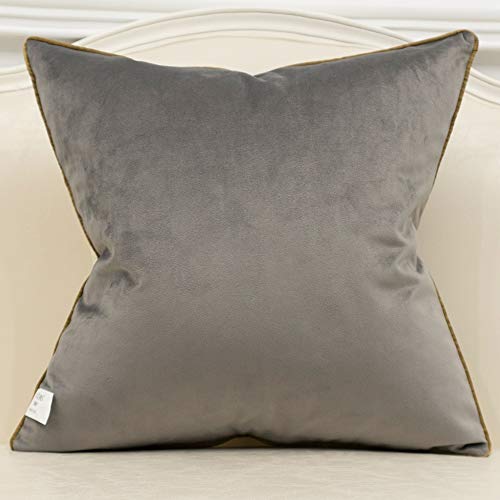Avigers 20 x 20 Inches Gray White Gold Leather Striped Patchwork Velvet Cushion Case Luxury Modern Throw Pillow Cover Decorative Pillow for Couch Living Room Bedroom Car - Image 2