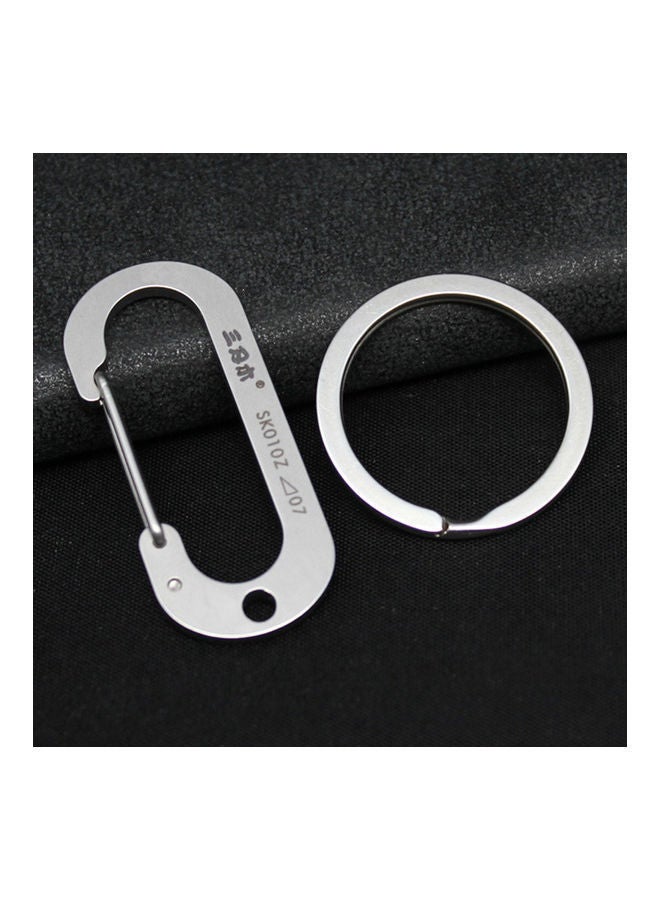 NIBEMINENT Carabiner Keychain Stainless Steel Pocket Tool For Backpacking Camping Hiking Fishing SK010Z 13.20*6.50*8.00cm  - Image 2