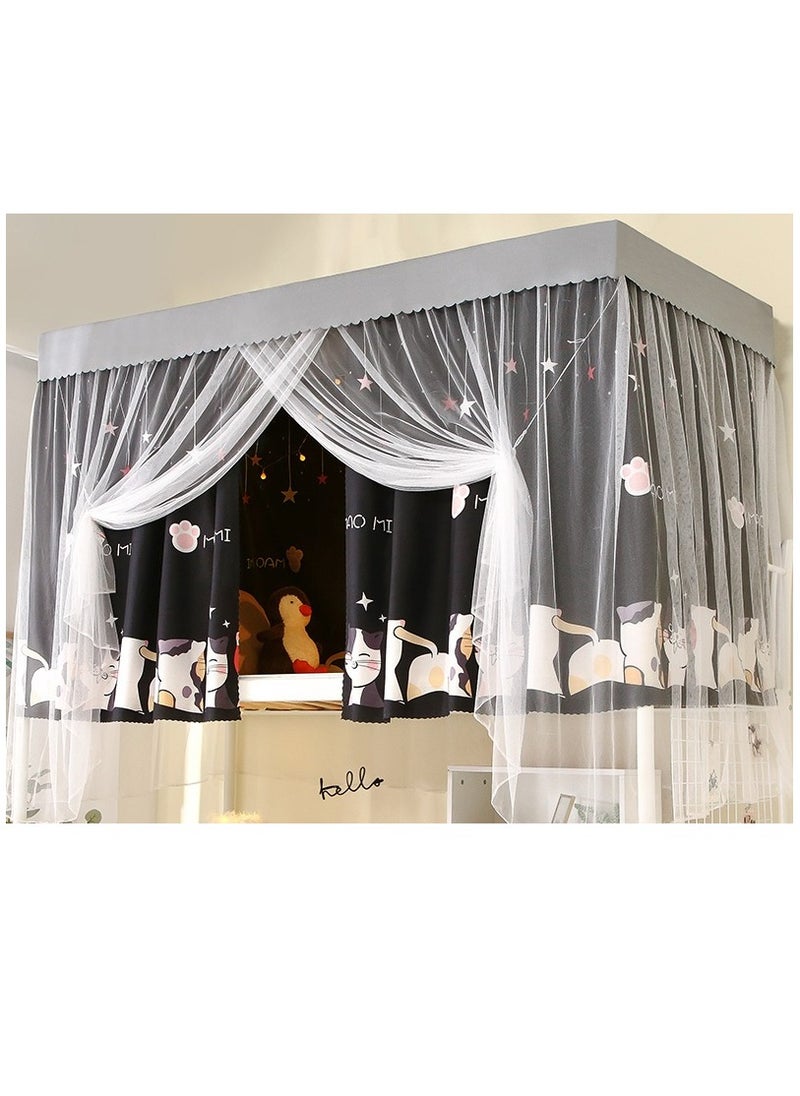 Bluejw - Upper Deck Single Bed Curtain Privacy Bed Tent With Stand And Mosquito Net - Image 1