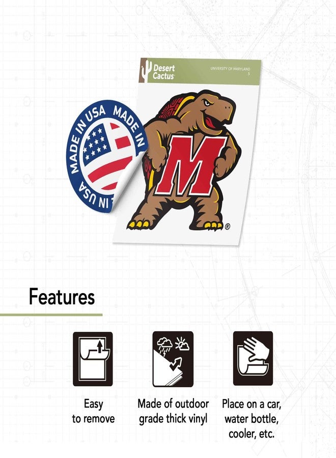 Desert Cactus University of Maryland Sticker Terrapins UMD Terps Vinyl Decal Laptop Water Bottle Car Scrapbook (IND 5) - Image 4