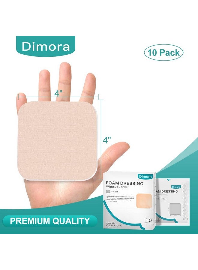 Dimora Dimora Foam Dressing, Sterile Non-Adhesive Hydrophilic Pads, Highly Absorbent 4"x4"(10 cm*10 cm) Pack of 10 Square Waterproof Dressing for Wound Care - Image 2