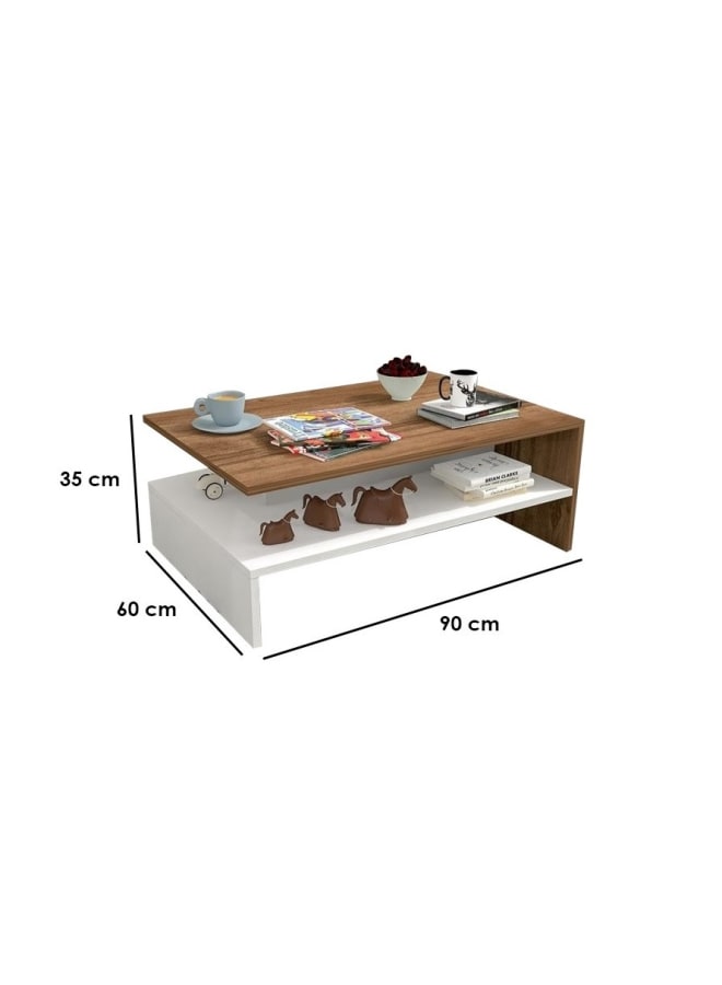 Retro Coffee table 60 cm – brown and white RA-T08 - Image 2