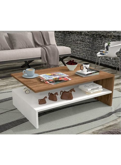 Coffee table 60 cm – brown and white RA-T08
