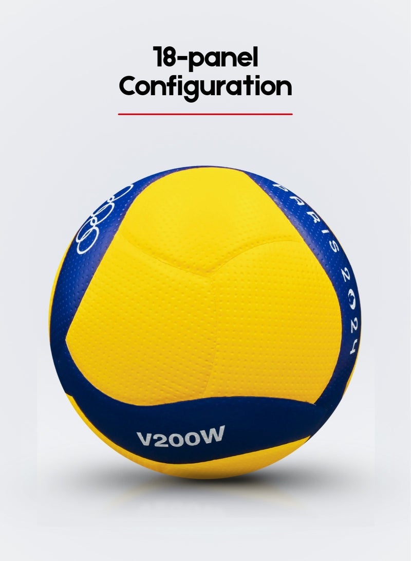 Mikasa Premium Size 5 Volleyball | Professional 8-Panel Design | Superior Grip & Long-Lasting Durability | Blue & Yellow - Image 3