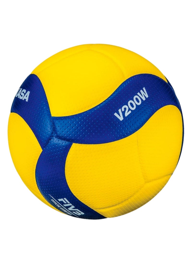 Mikasa Premium Size 5 Volleyball | Professional 8-Panel Design | Superior Grip & Long-Lasting Durability | Blue & Yellow - Image 1