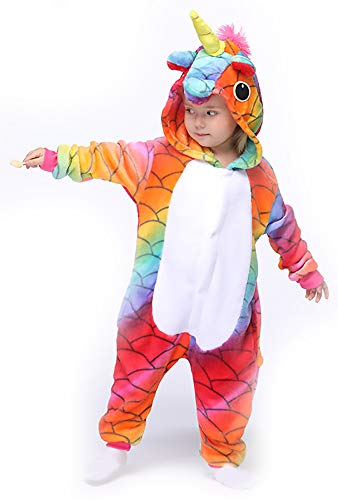 Easuit Multicolored Unicorn Onesie Pajamas Animal Costume Halloween Cosplay for Kids XS 2-4 EA-Unicorn31 - Image 4