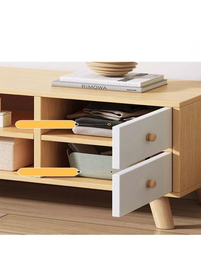 C&C Home - Modern Simple TV Cabinet With Large Capacity Drawers and Open Shelfs Combination Set TV Table for Home Living Room Furniture 120 x 38 x 30 CM - Image 1