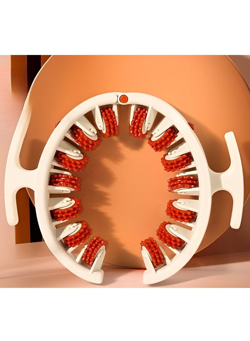 AROAQ Cellulite Massager, Manual Muscle Massager Roller Ring, Multi-functional Round Massager Roller, Detachable Leg Beautifier for Leg, Neck, Arm and Buttocks, (Orange)  - Image 2
