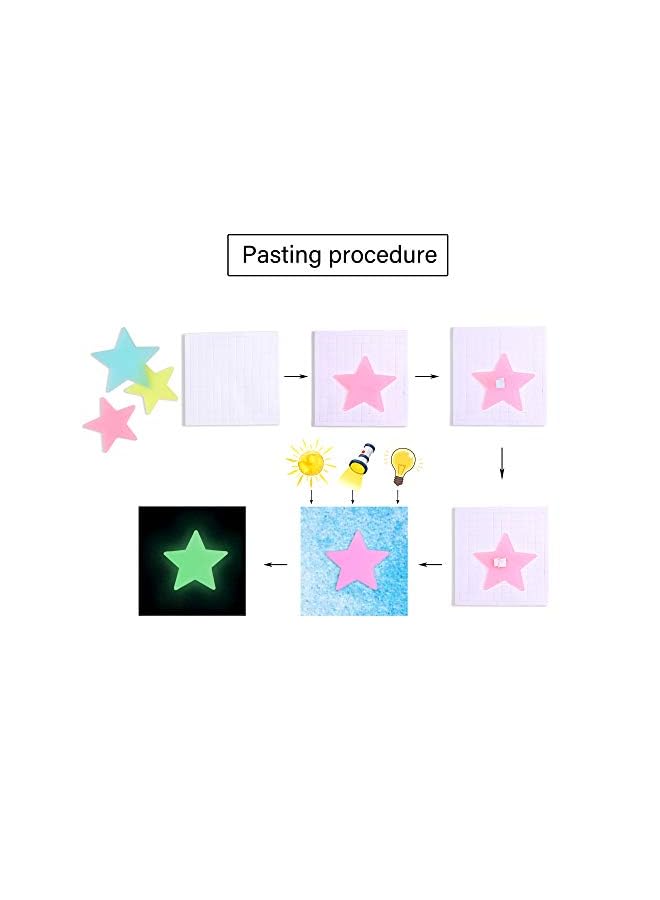 Amaonm Pcs Colorful Glow in The Dark Luminous Stars and Moon Fluorescent Noctilucent Plastic Wall Stickers Murals Decals for Home Art Decor Ceiling Wall Decorate Kids Babys Bedroom Room Decorations … - Image 4
