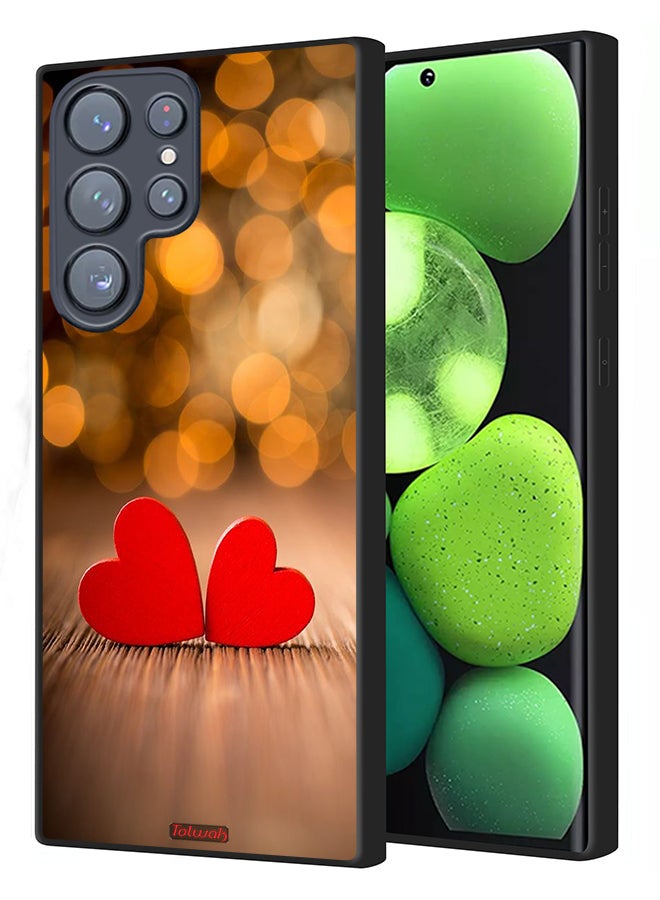Tolwak Samsung Galaxy S23 Ultra 5G Protective Case Cover Two Beautiful Hearts - Image 1