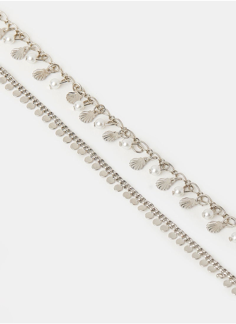 PIECES - Pearl Anklet (Pack of 2) - Image 1
