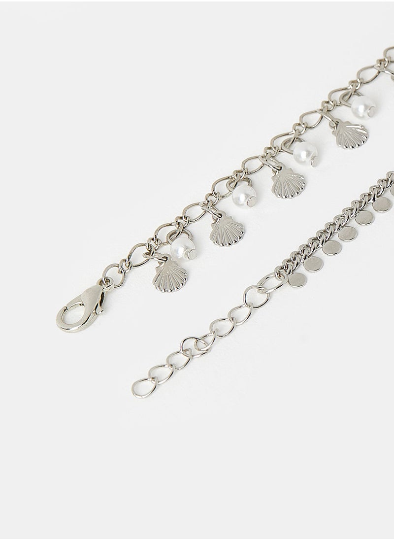 PIECES - Pearl Anklet (Pack of 2) - Image 1