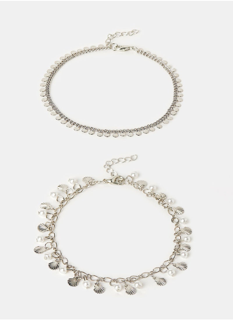 PIECES - Pearl Anklet (Pack of 2) - Image 1