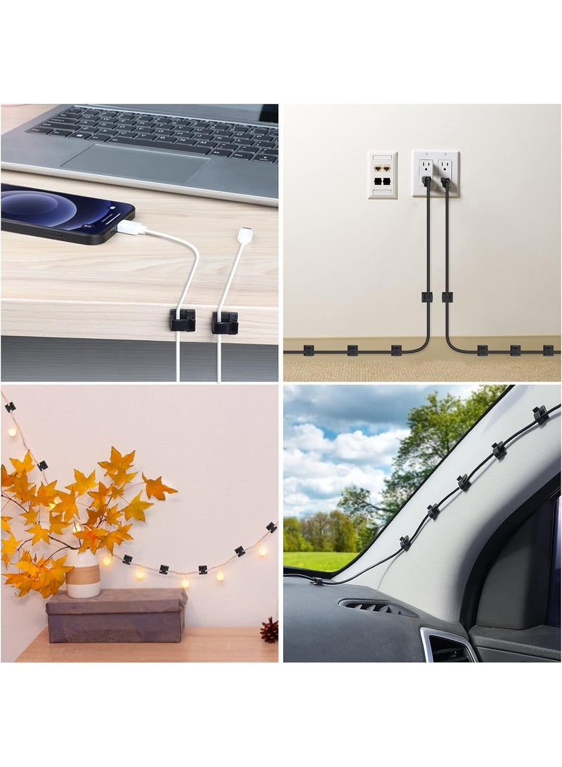 60 PCS Adhesive Cable Clips, Upgraded Wall Wire Clips for Cable Management, Strong Cord Clips Wire Holders for The Wall, Under Desk, Christmas Lights, Car, Dash Cam, Ethernet, Electric Wires Small - Image 5