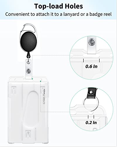 Pawfly 2 Pack Vertical 2-Card Badge Holder with Thumb Slot Hard Transparent PC Case Protector for Office School IDs Credit Cards Driver’s Licenses and Passes - Image 5