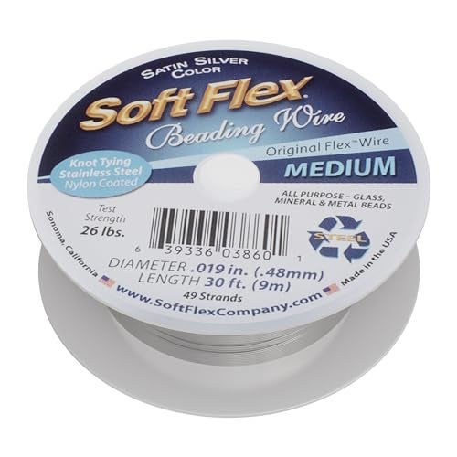 Soft Flex 49 Strand Beading Wire Medium 019 Diameter 30 Feet Nylon Design Wire