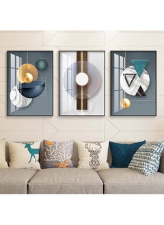 FASHION HOME 3PCS Wall Art Bright Style Minimalist Decor Modern Abstract Canvas Prints Poster Picture Framed Paintings Decorations  - Image 4