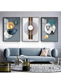 FASHION HOME 3PCS Wall Art Bright Style Minimalist Decor Modern Abstract Canvas Prints Poster Picture Framed Paintings Decorations  - Image 5