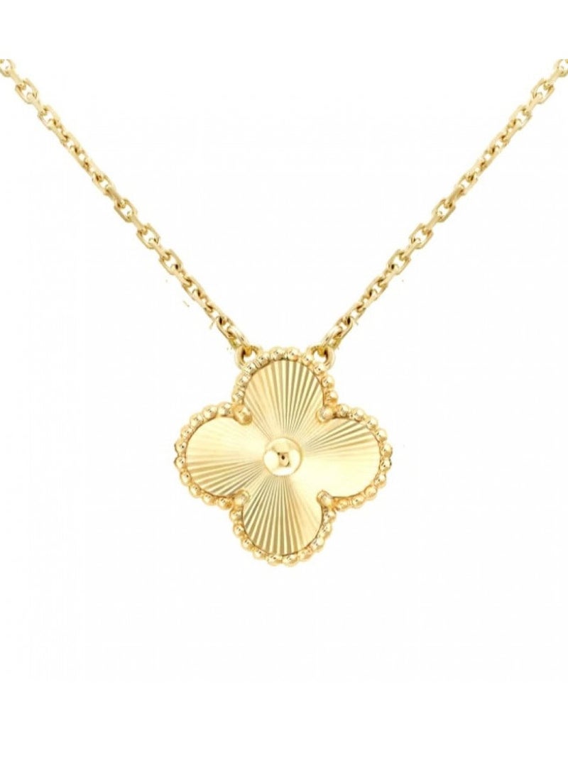 Luxuria Simple 18k Gold Plated Stainless Steel Four Leaf Clover Pendant - Image 1