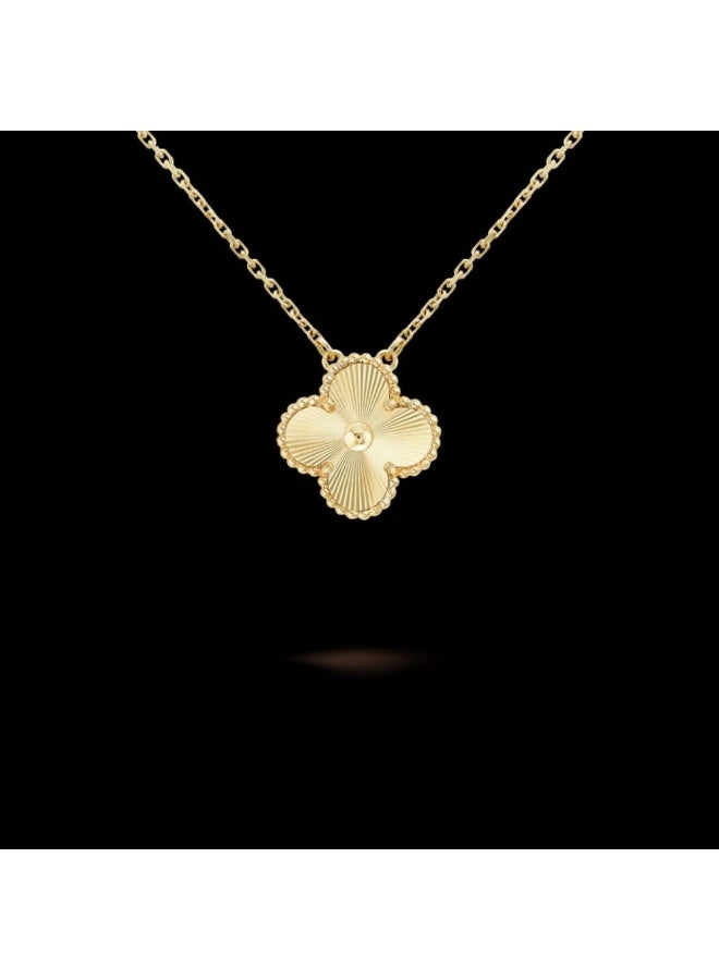 Luxuria Simple 18k Gold Plated Stainless Steel Four Leaf Clover Pendant - Image 3