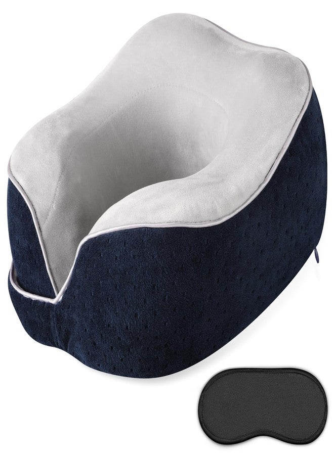 Gosider Neck Pillow for Traveling Airplane Breathable Travel Neck Pillow for Airplane 100% U Shape Memory Foam Portable Travel Pillow for Car Home Office Traveling Flight Headrest Sleep Navy Blue - Image 1