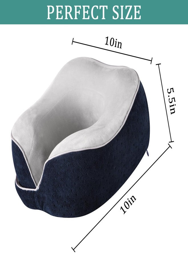 Gosider Neck Pillow for Traveling Airplane Breathable Travel Neck Pillow for Airplane 100% U Shape Memory Foam Portable Travel Pillow for Car Home Office Traveling Flight Headrest Sleep Navy Blue - Image 4
