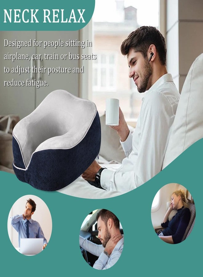 Gosider Neck Pillow for Traveling Airplane Breathable Travel Neck Pillow for Airplane 100% U Shape Memory Foam Portable Travel Pillow for Car Home Office Traveling Flight Headrest Sleep Navy Blue - Image 2