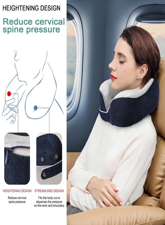 Gosider Neck Pillow for Traveling Airplane Breathable Travel Neck Pillow for Airplane 100% U Shape Memory Foam Portable Travel Pillow for Car Home Office Traveling Flight Headrest Sleep Navy Blue - Image 5