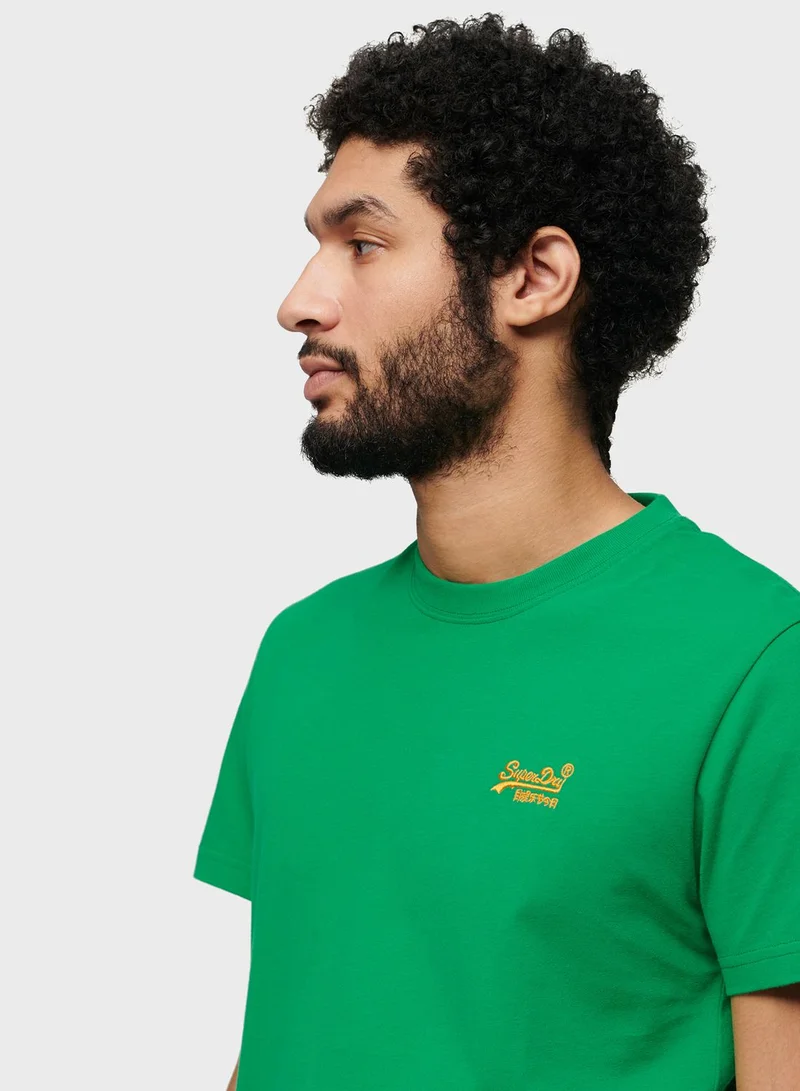 سوبر دراي Logo Embroidered Crew Neck T-Shirt