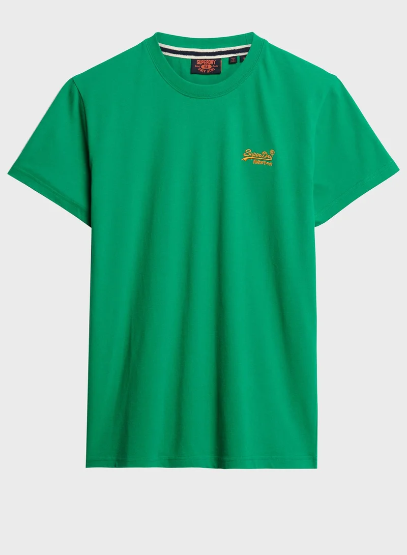 سوبر دراي Logo Embroidered Crew Neck T-Shirt