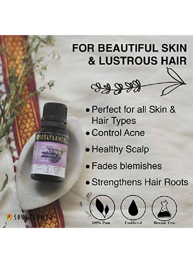 Soulflower زيت أساسي من إكليل الجبل والخزامى لجهاز استنشاق البخار لعلاج حب الشباب وصحة الشعر والبشرة 100% زيت طبيعي نقي غير مخفف معتمد من إيكوسيرت كوزموس العضوي عبوة من 2 - Image 3