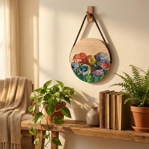 HOBBY INDIA Wooden Painting Kit Set for Kids & Adults | DIY Wall Decor Art & Craft | Round Tree Circle Coaster | Home & Office Hanging Decoration | Birthday Gift for Girls & Boys (Summer Bloom) - Image 4